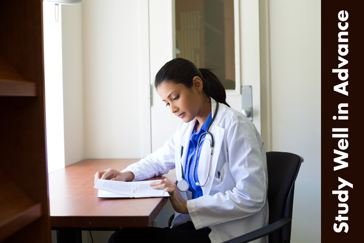 Osteopathic medical student studying