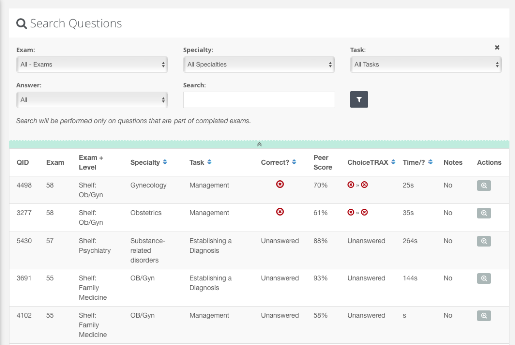 COMLEX and COMAT search functionality
